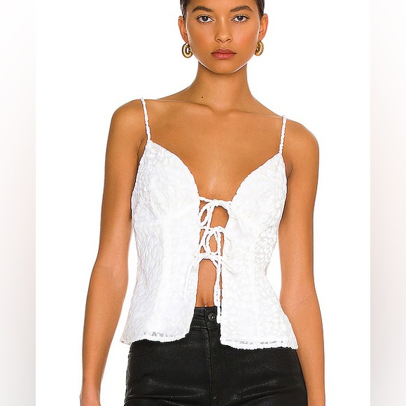 REVOLVE Tops - REVOLVE White Lace-Up Camisole